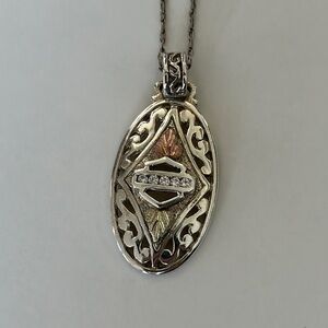 Harley-Davidson Black Hills Gold Silver Necklace with Diamonds